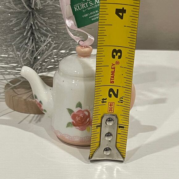 Kurt Adler Boho Chic Floral Teatime Teapot Tra Pot  Ornament - Picture 8 of 8